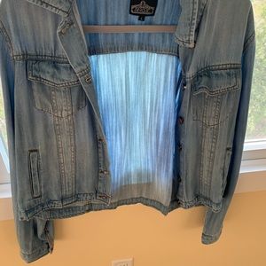 Angie jacket. Soft - looks like denim jean but not - much softer light material.